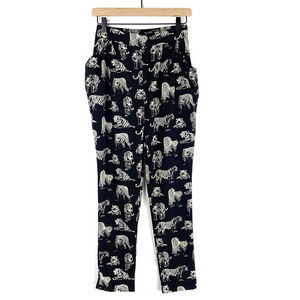 Mustard Seed Black & Cream Tiger Print Pants